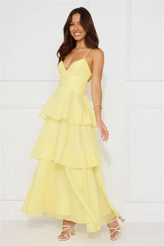 Mysterious Beauty Maxi Dress Yellow