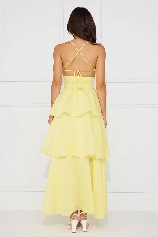 Mysterious Beauty Maxi Dress Yellow