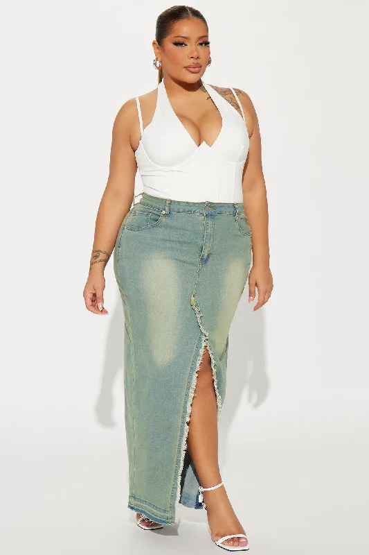 New Standard Tinted Denim Maxi Skirt - Medium Wash