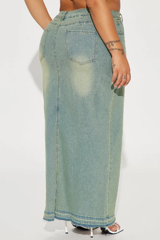 New Standard Tinted Denim Maxi Skirt - Medium Wash