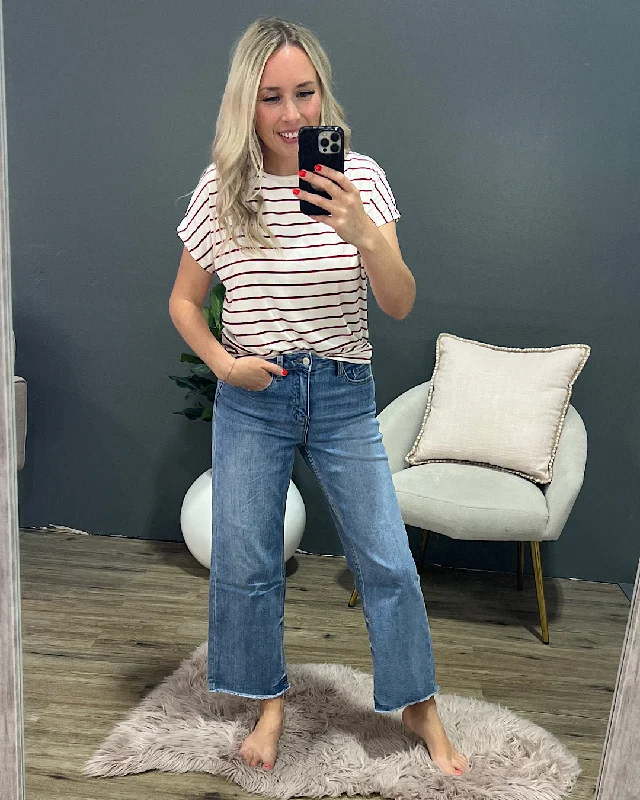 Vervet Dana Non Distressed Wide Leg Crop Jeans