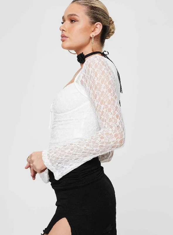 Patrice Long Sleeve Top White