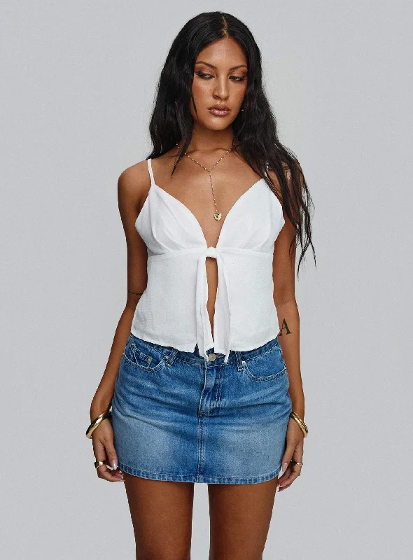 Paulette Denim Mini Skirt Light Wash