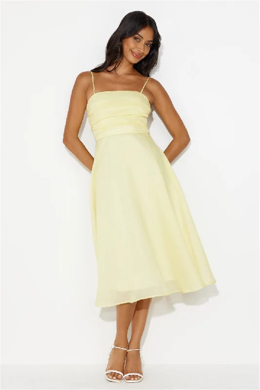 Perfect Wonderland Midi Dress Yellow