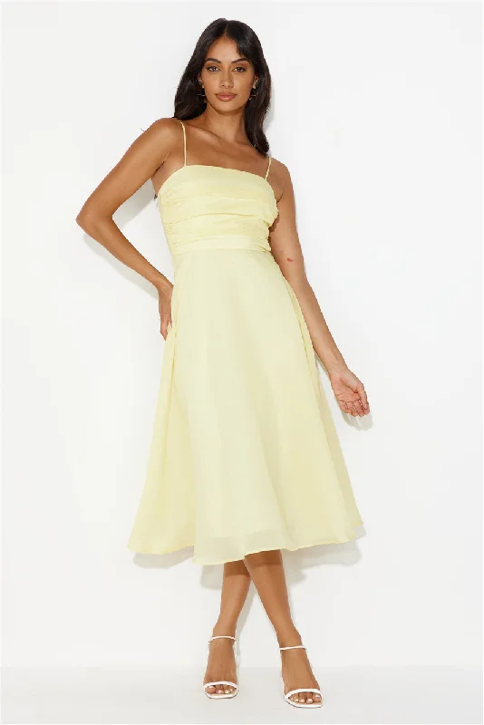 Perfect Wonderland Midi Dress Yellow