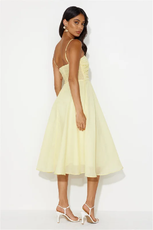 Perfect Wonderland Midi Dress Yellow