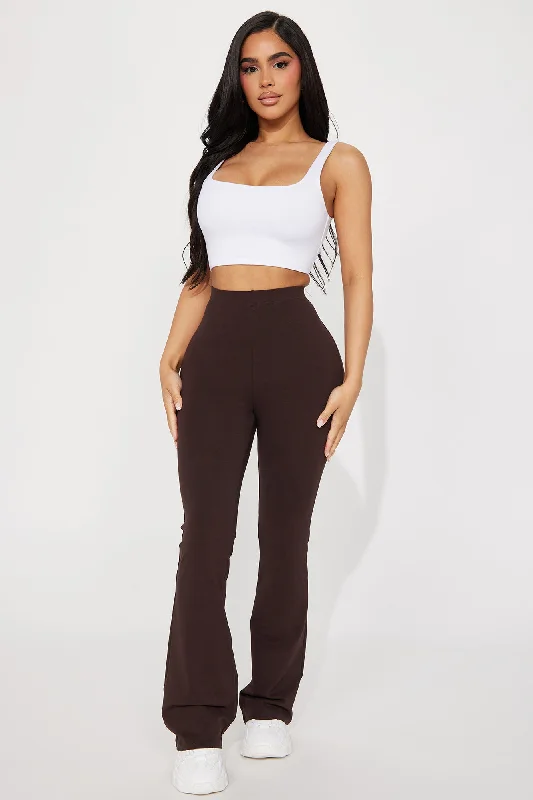 Petite Adriana Flare Pant - Chocolate