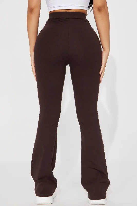 Petite Adriana Flare Pant - Chocolate