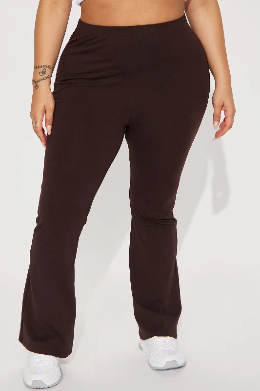 Petite Adriana Flare Pant - Chocolate