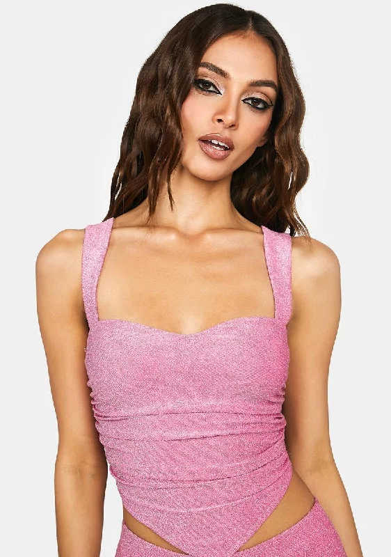 Pink Glitter Corset Top