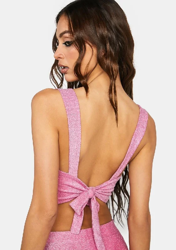 Pink Glitter Corset Top