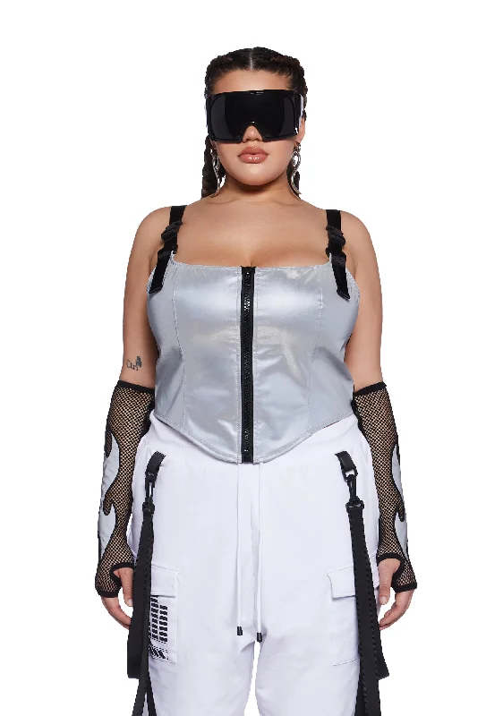 Plus Hologram Party Corset Top