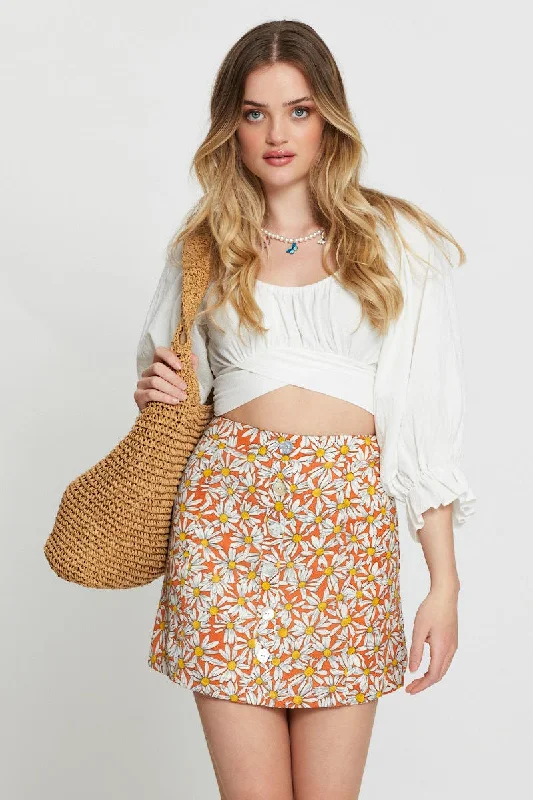 Print A Line Skirt