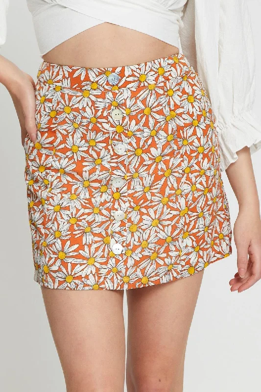 Print A Line Skirt