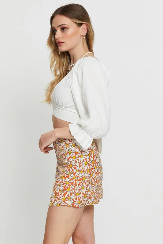 Print A Line Skirt