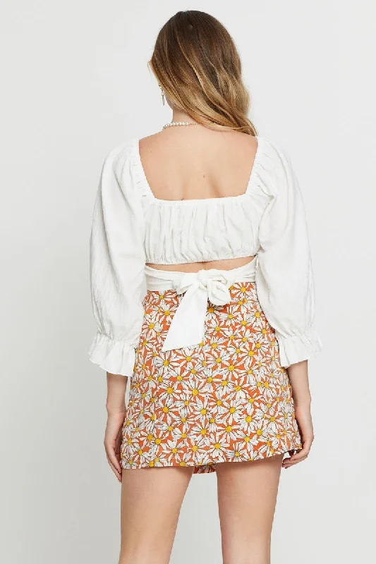 Print A Line Skirt