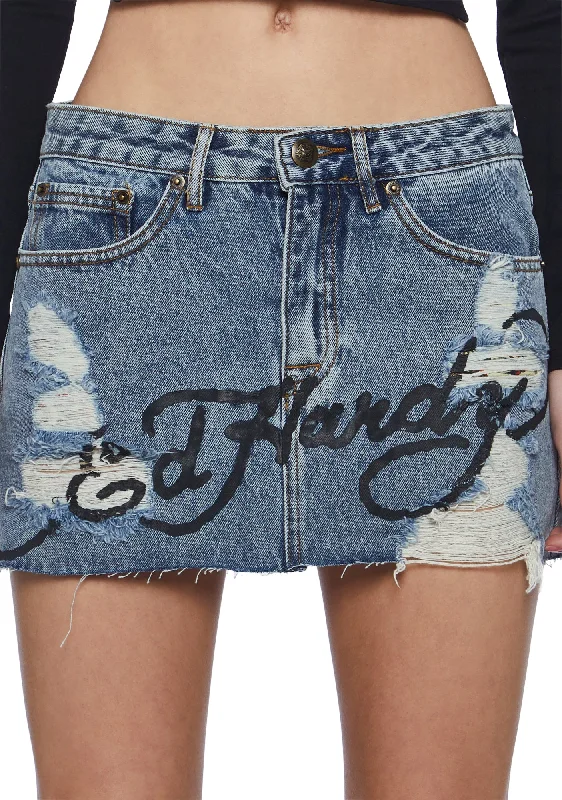 Screaming Tiger Denim Skirt