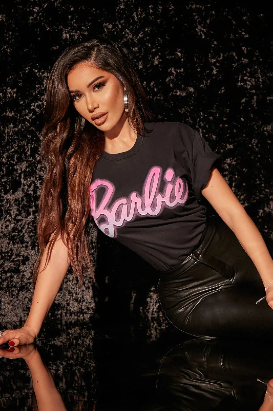 She's The Star Barbie Short Sleeve Top - Black