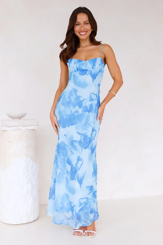 Siren Waters Maxi Dress Blue