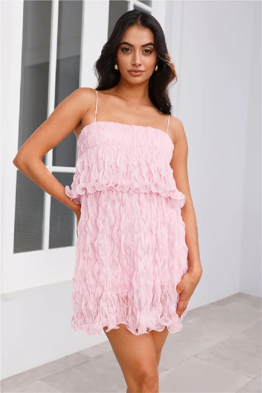 Solstice Mesh Mini Dress Pink