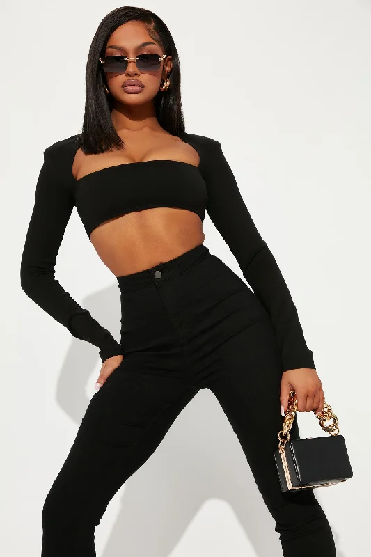 Super High Waist Denim Skinnies - Black