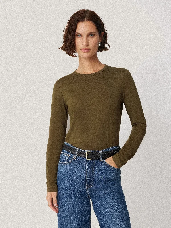 Supima Cotton Long Sleeve Tee | Olive