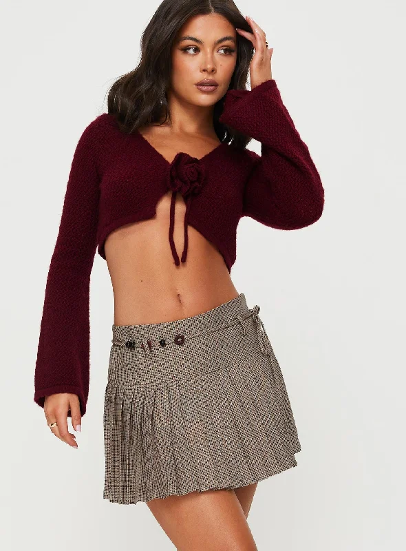 Tarnya Plaid Mini Skirt Brown