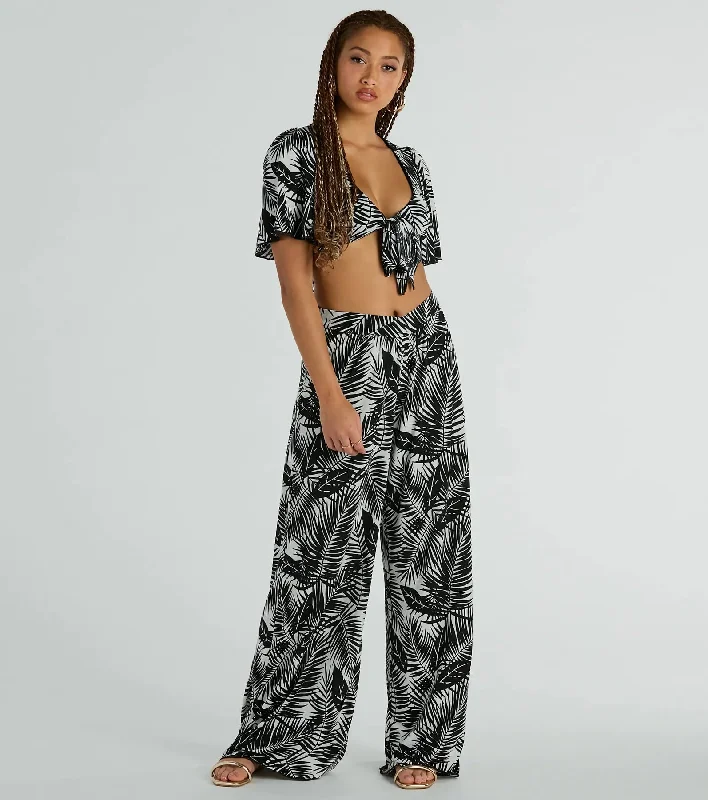 Time For Vacay High Rise Tropical Palazzo Pants