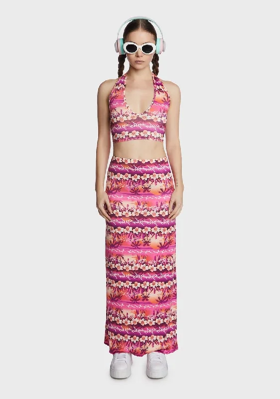 Tropical Sunset Maxi Skirt