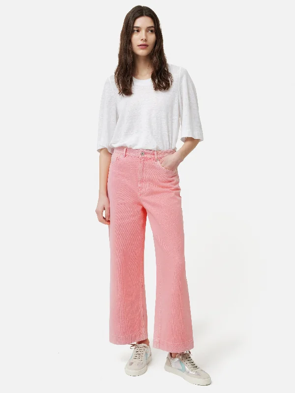 Tyne Wide Leg Cropped Jean | Pink