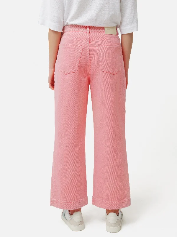 Tyne Wide Leg Cropped Jean | Pink