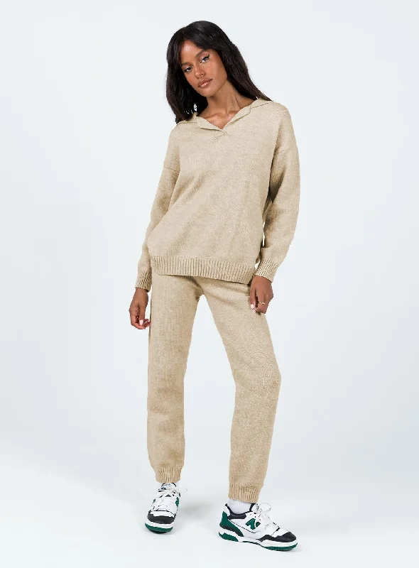 Waite Knit Pants Beige