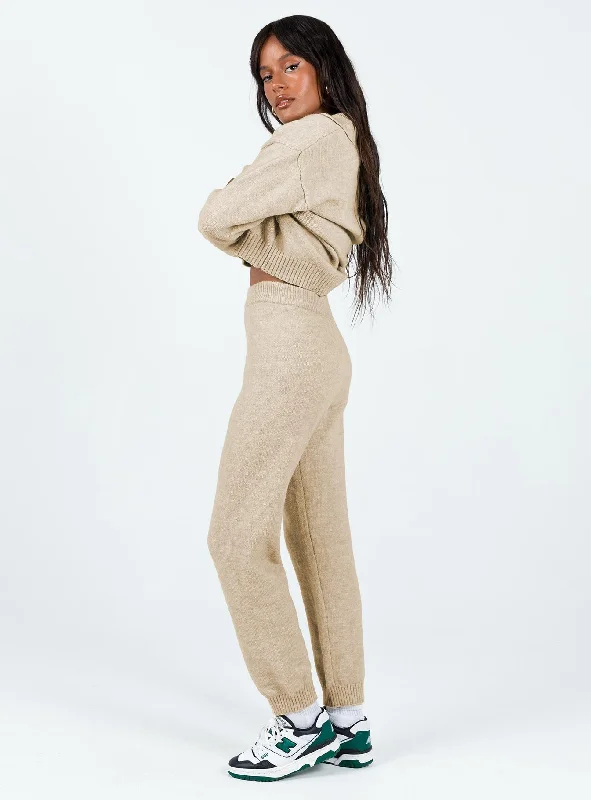 Waite Knit Pants Beige