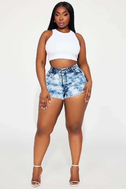 When I'm With You Stretch Denim Shorts - Light Wash