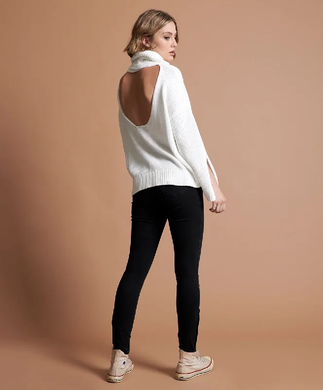 WINONA BACKLESS SWEATER WHITE