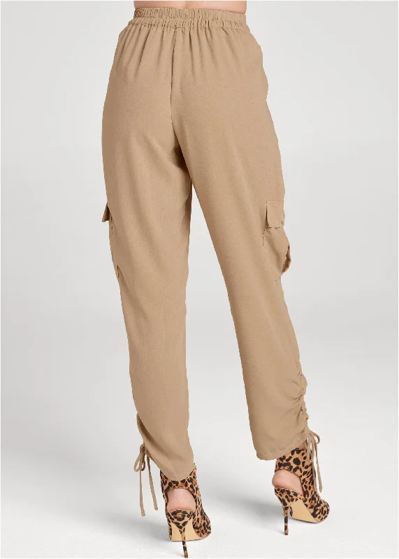 Soft cargo pants - Camel