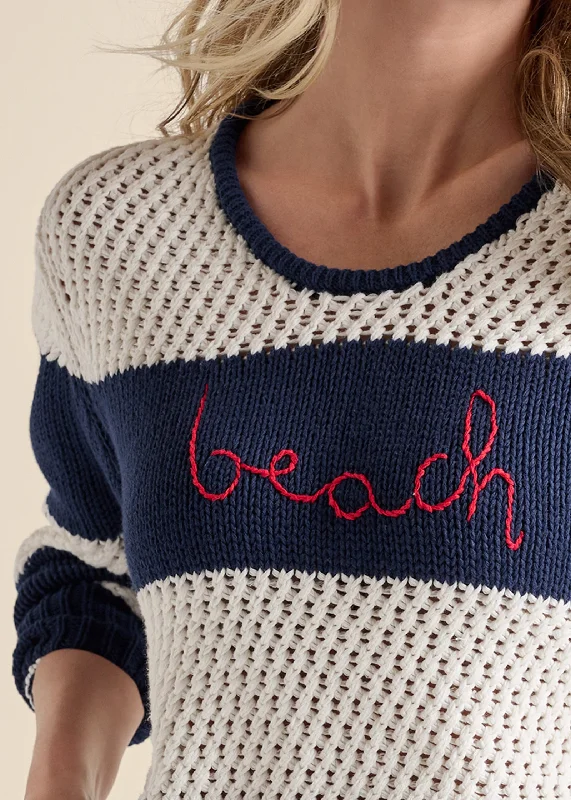 Open knit beach sweater - Off White