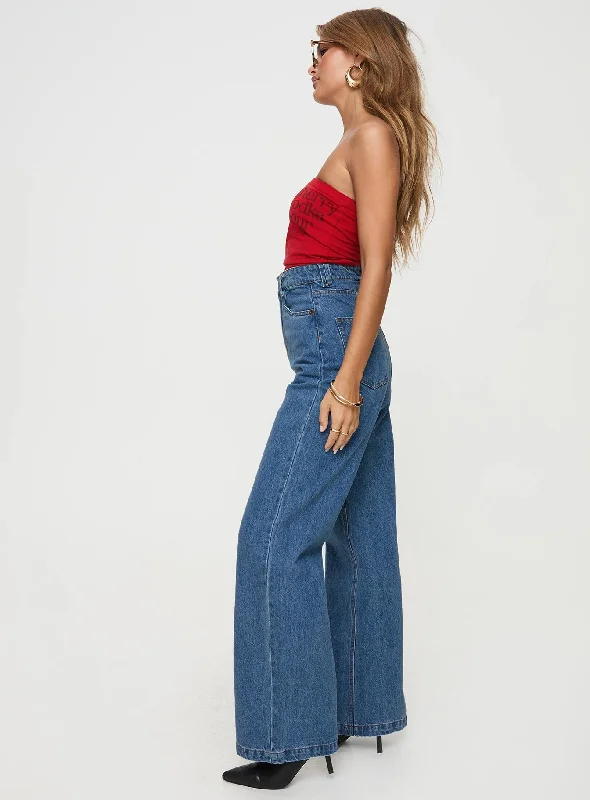 Zephee Wide Leg Jeans Light Wash