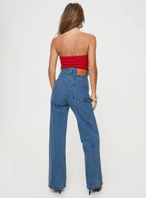 Zephee Wide Leg Jeans Light Wash