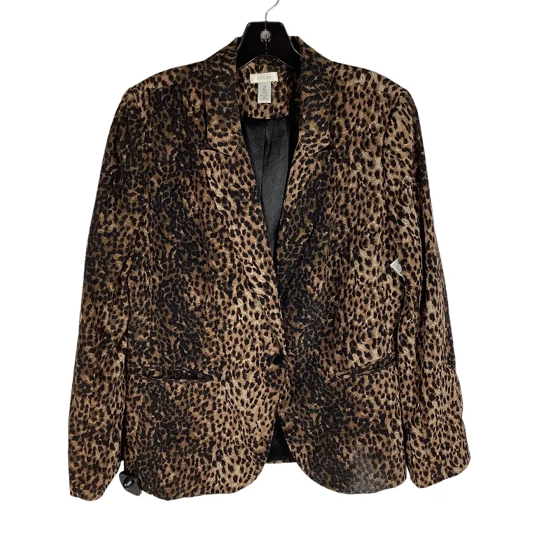 Blazer By Chicos In Animal Print, Size: L