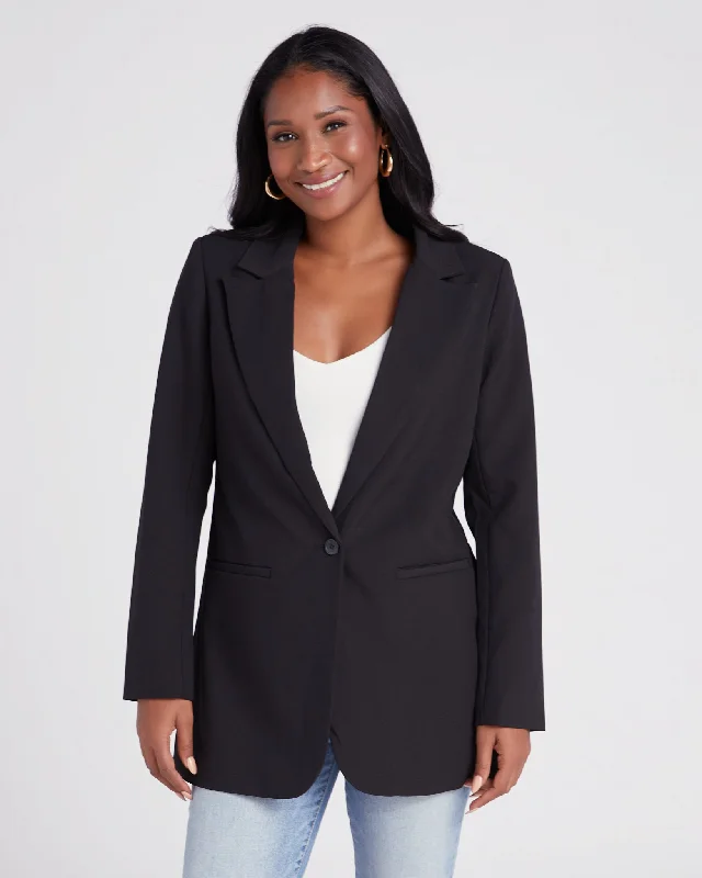 Button Front Boyfriend Blazer