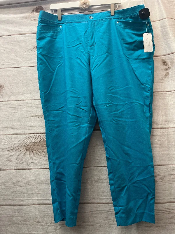 Capris By Cj Banks In Teal, Size: 20w