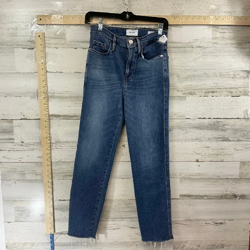 Jeans Cropped By Frame In Blue Denim, Size: 2