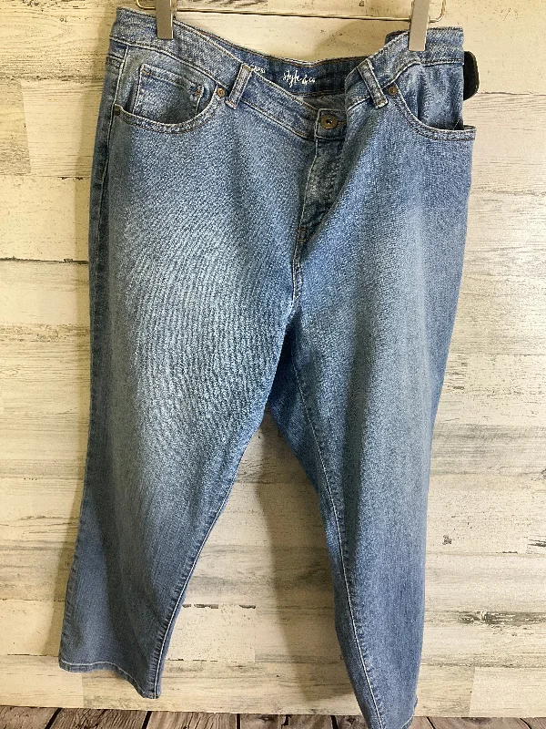 Jeans Cropped By Style And Company In Blue Denim, Size: 14