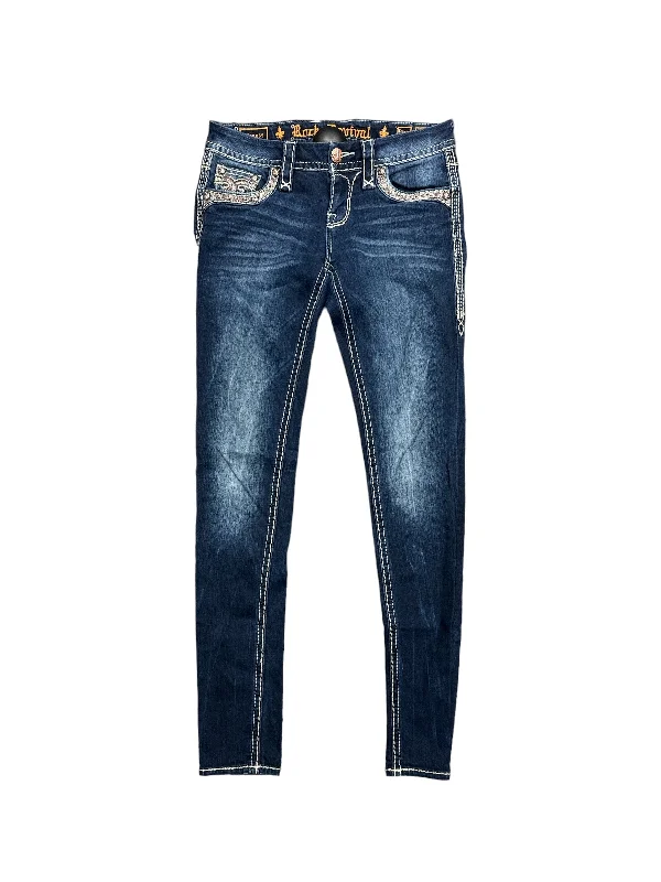 Jeans Skinny By Rock Revival In Blue Denim, Size: 2