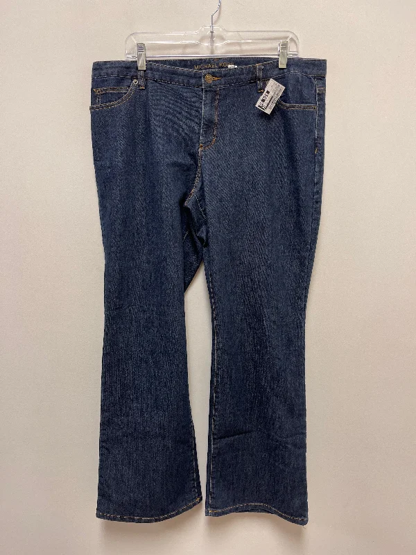 Jeans Wide Leg By Michael Kors In Blue Denim, Size: 16