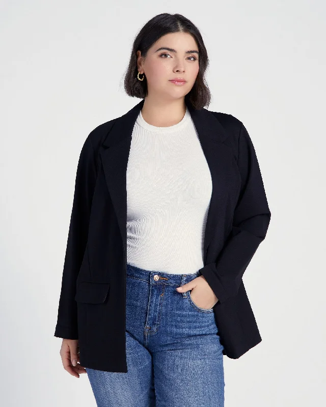 Plus Size Boyfriend Blazer with Princess Dart