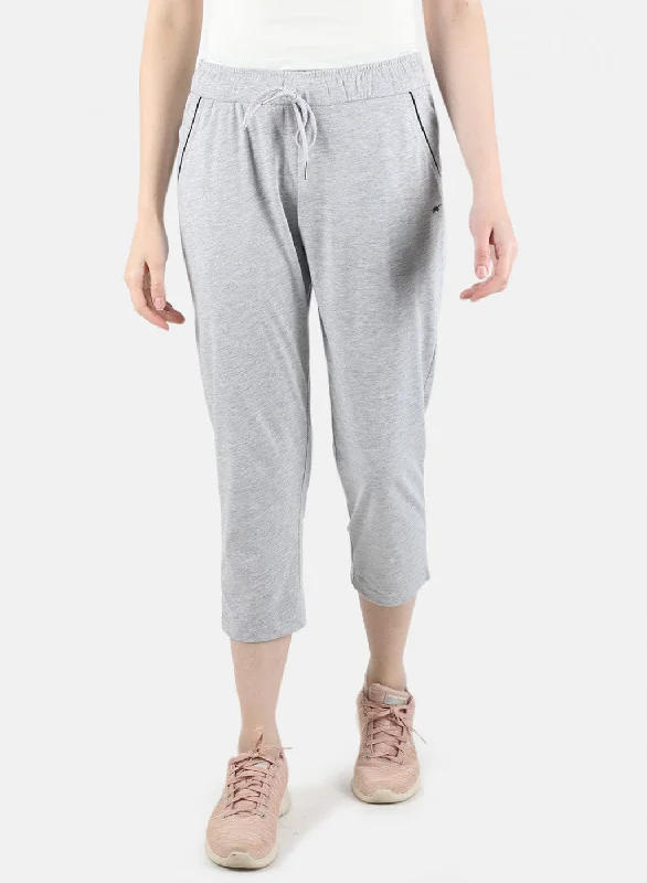 Women Grey Plain Capri