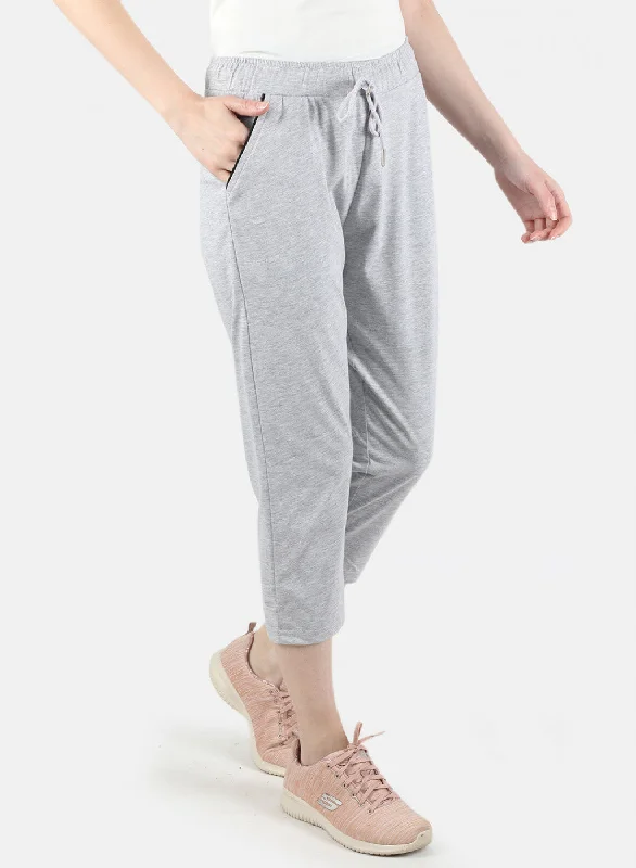 Women Grey Plain Capri