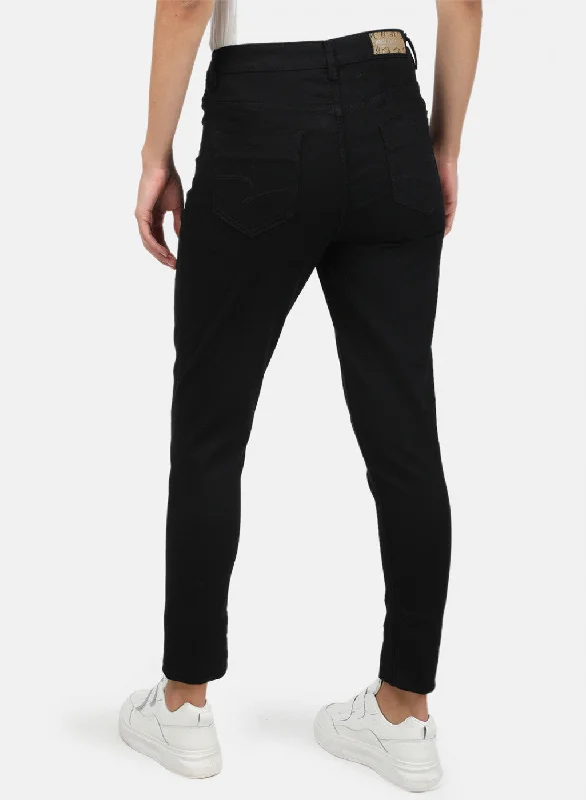 Womens Black Slim Denim